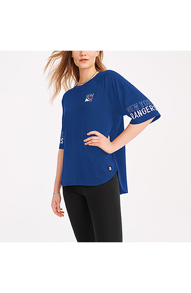 DKNY SPORT Women's DKNY Sport Blue New York Rangers Diana Tri-Blend Oversized T-Shirt, Alternate, color,