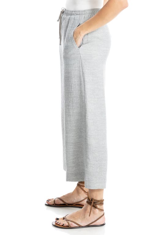 Max Studio Double Weave Cropped Pants In Light Heather Gray
