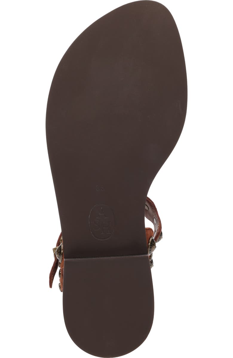 Ash Phanny Metallic Studded Ankle Strap Sandal, Alternate, color, Tajine