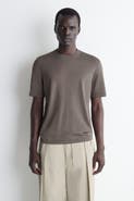 COS Contrast-tipped Silk-cotton T-shirt