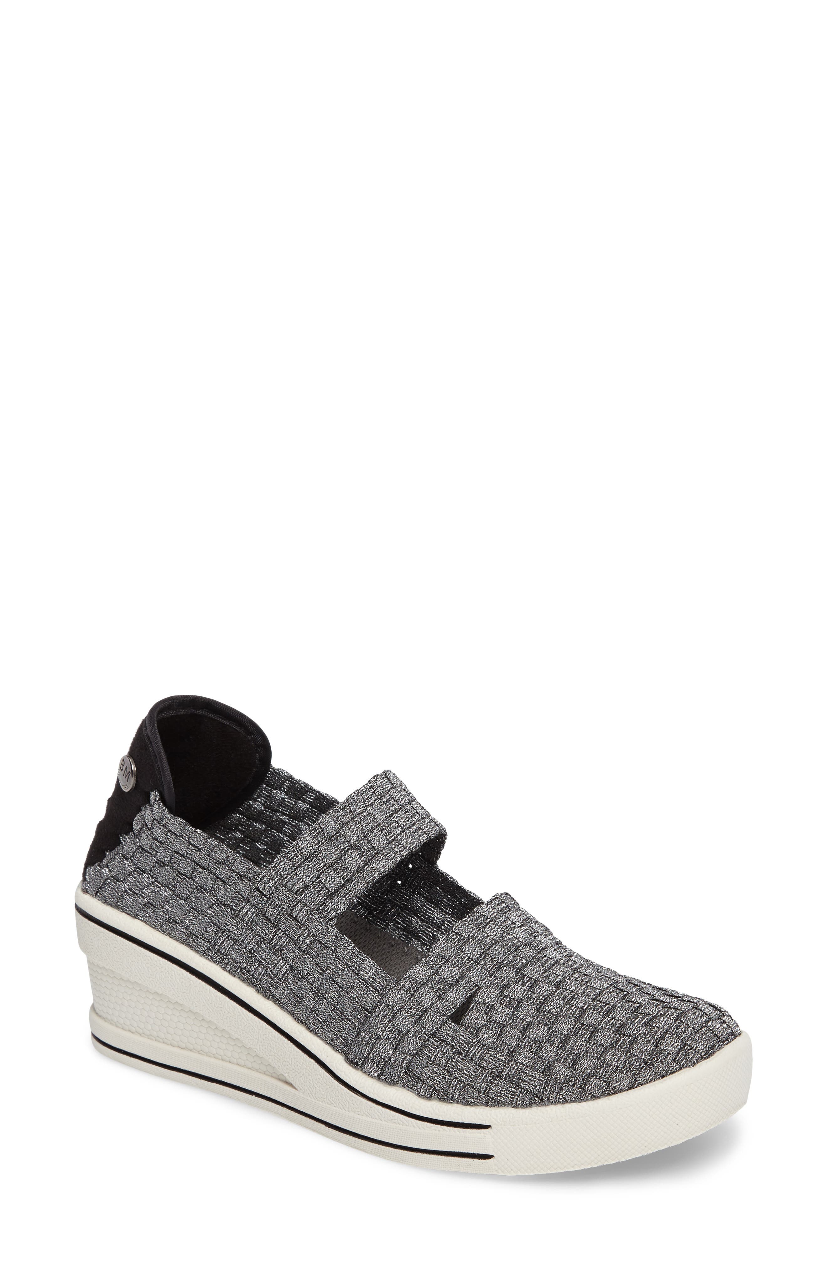 Frontier Woven Mary Jane Wedge, Main, color, PEWTER FABRIC