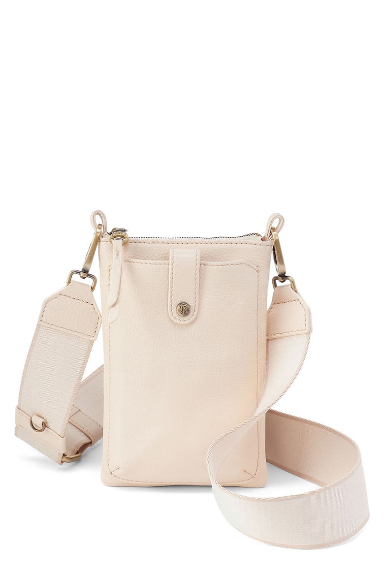 Cass Leather Phone Crossbody Bag, Main, color, CREAM