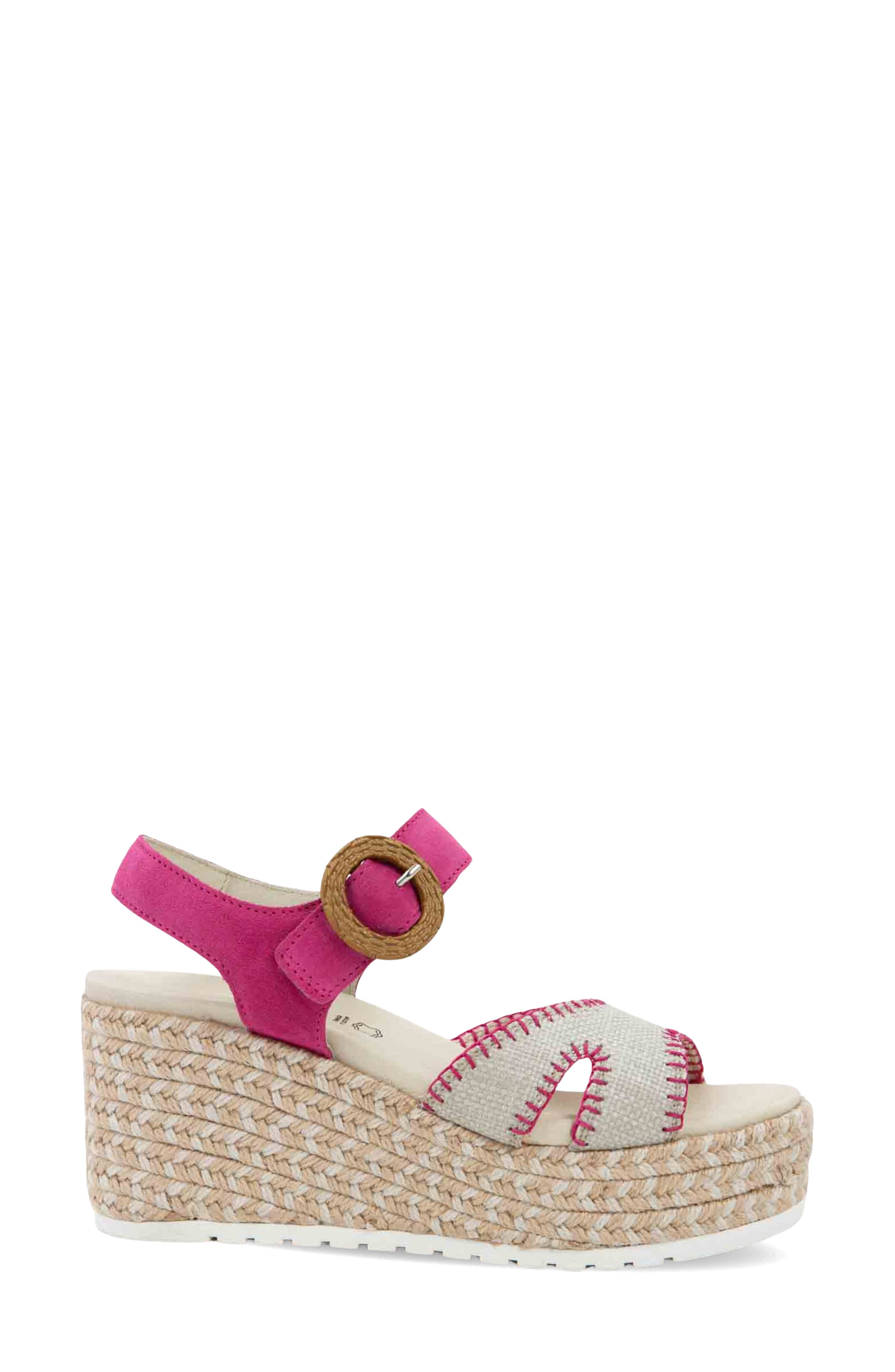 Majorca Platform Sandal, Alternate, color, FUCHSIA WITH RAFFIA