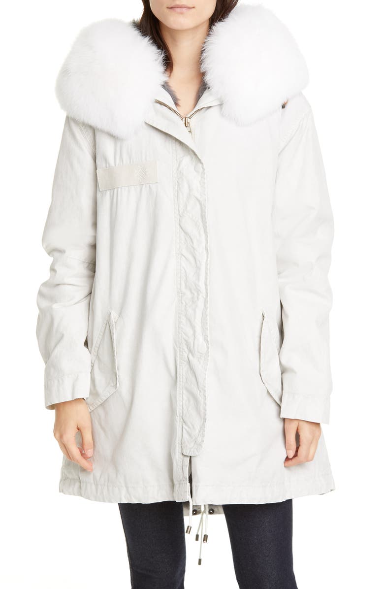 Mr & Mrs Italy Parka with Genuine Fox Fur Lining & Trim, Main, color, 