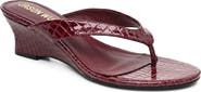 JASON WU Croc Embossed Wedge Thong Sandal
