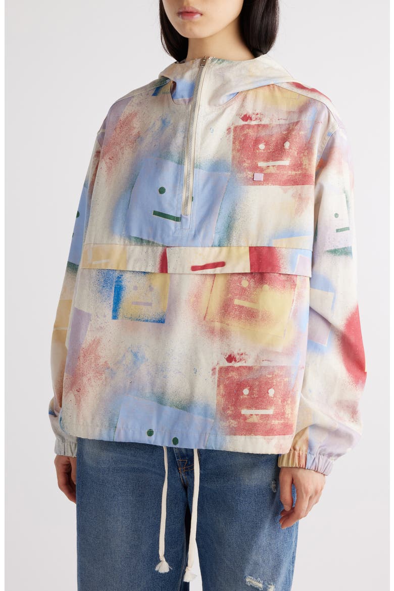 Odaan Spray Paint Face Cotton Canvas Anorak, Alternate, color, MULTICOLOR