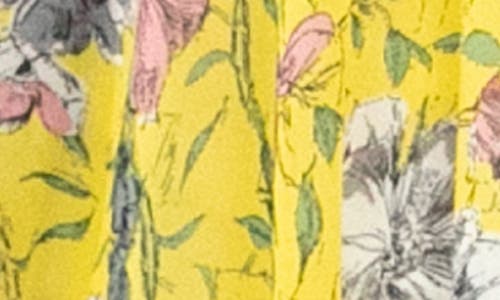 Shop Nina Leonard Semi Sheer Open Front Topper In Yellow Multi