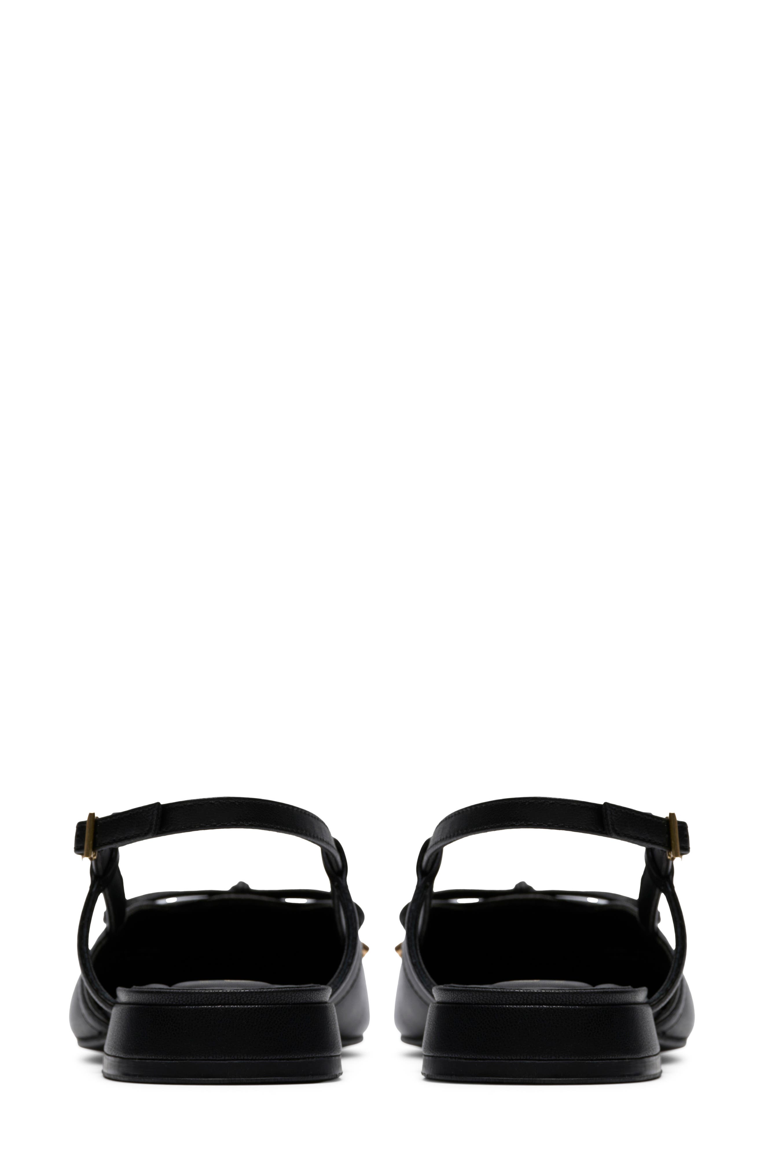 Clarks<sup>®</sup> Sensa Bow Slingback Flat, Alternate, color, Black Leather