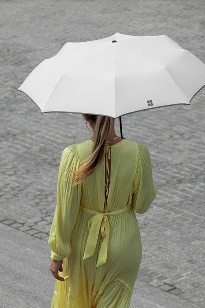 Compact Travel Umbrella, Alternate, color, White