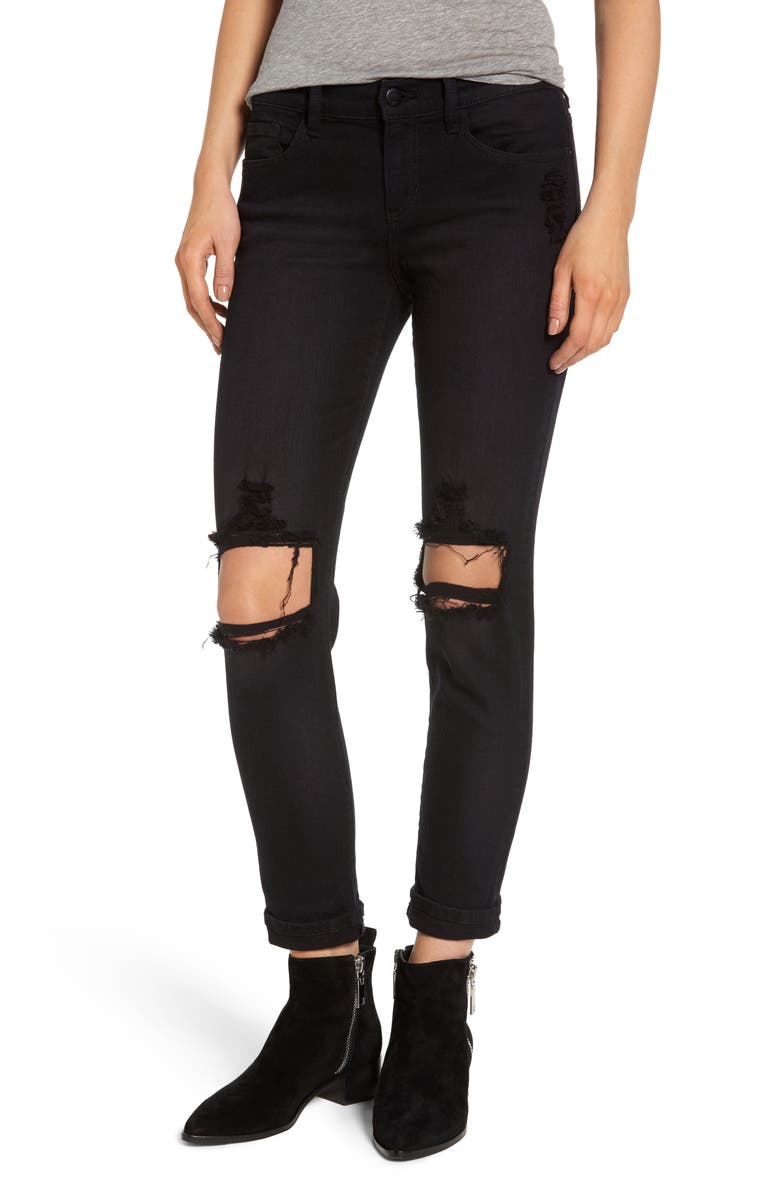 SP Black Destroyed Boyfriend Jeans, Main, color, 