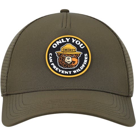 Men's American Needle Olive Smokey the Bear Super Tech Valin Trucker Snapback Hat