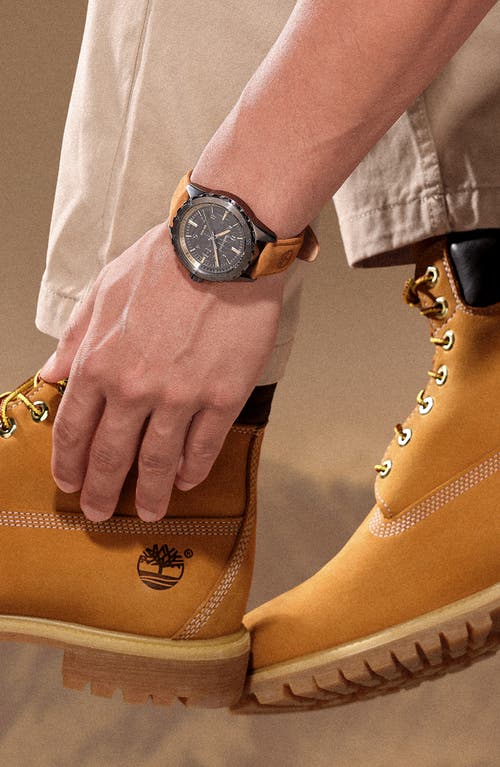Timberland Day Pond Leather Strap Watch, 45mm In Brown
