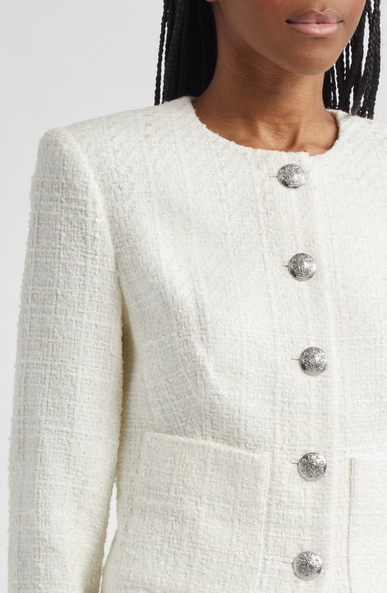 Veronica Beard Nathan Cotton Blend Tweed Jacket, Alternate, color, White