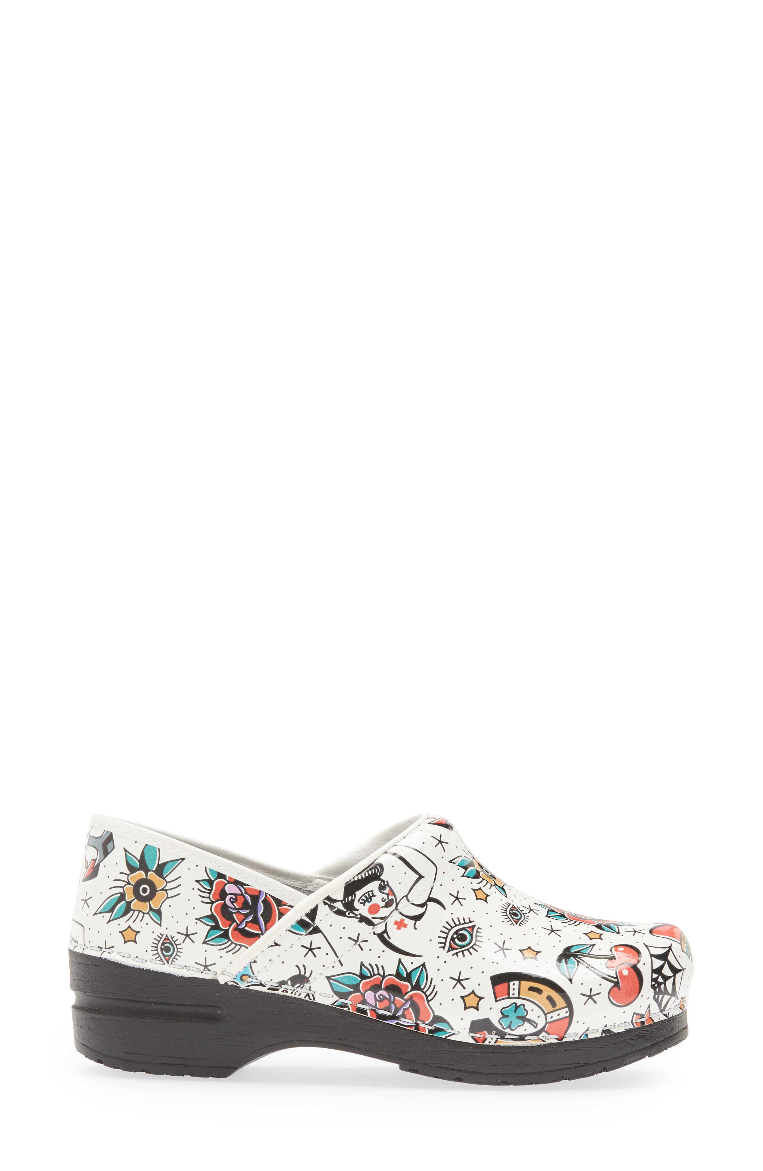 Sanita Rockabilly Print Clog, Alternate, color, 001 White