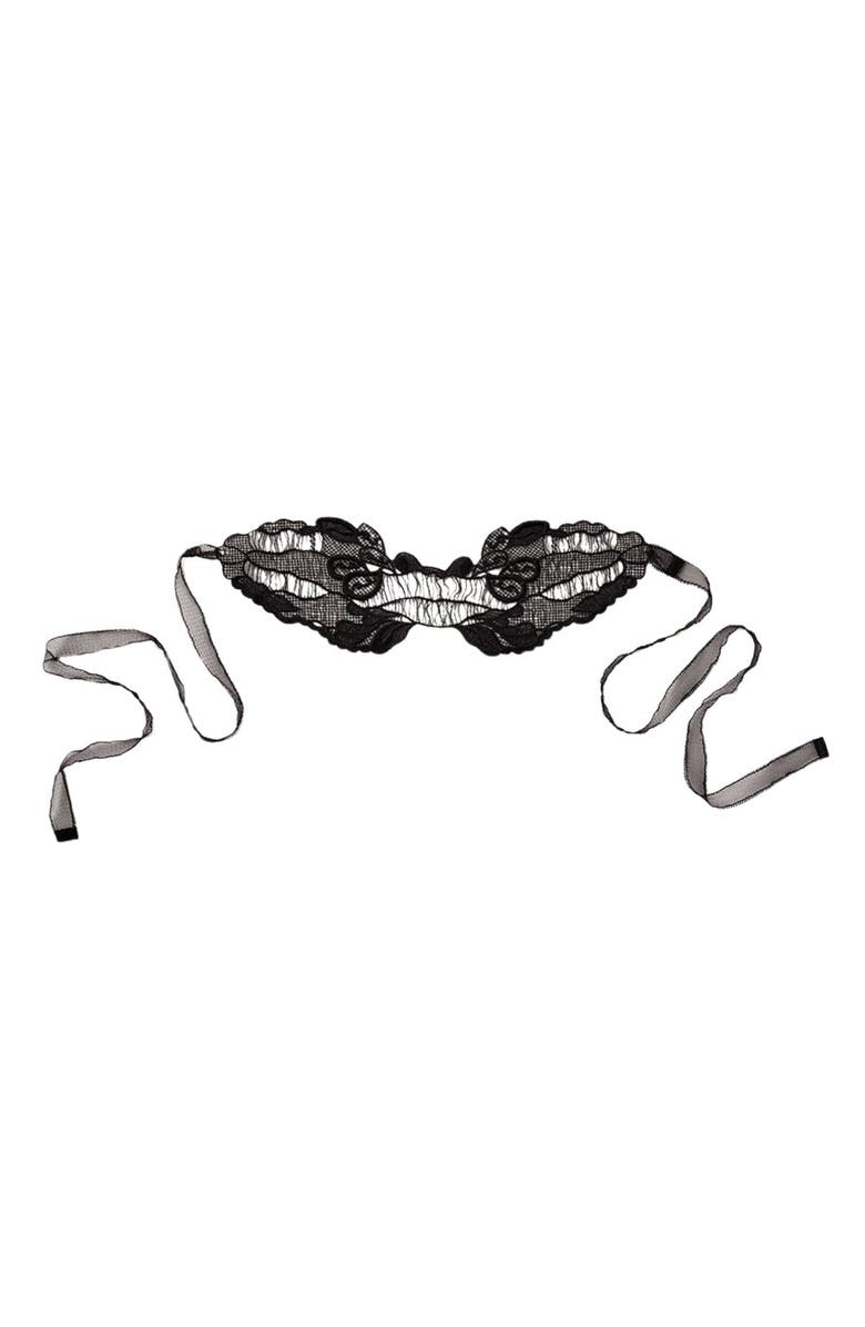 Kiki de Montparnasse Lace Veil Blindfold, Main, color, Black