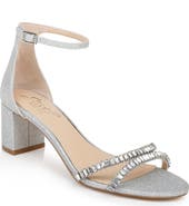Jewel Badgley Mischka Joanne Embellished Block Heel Sandal