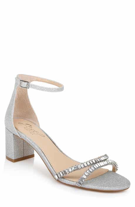Jewel Badgley Mischka Joanne Embellished Block Heel Sandal