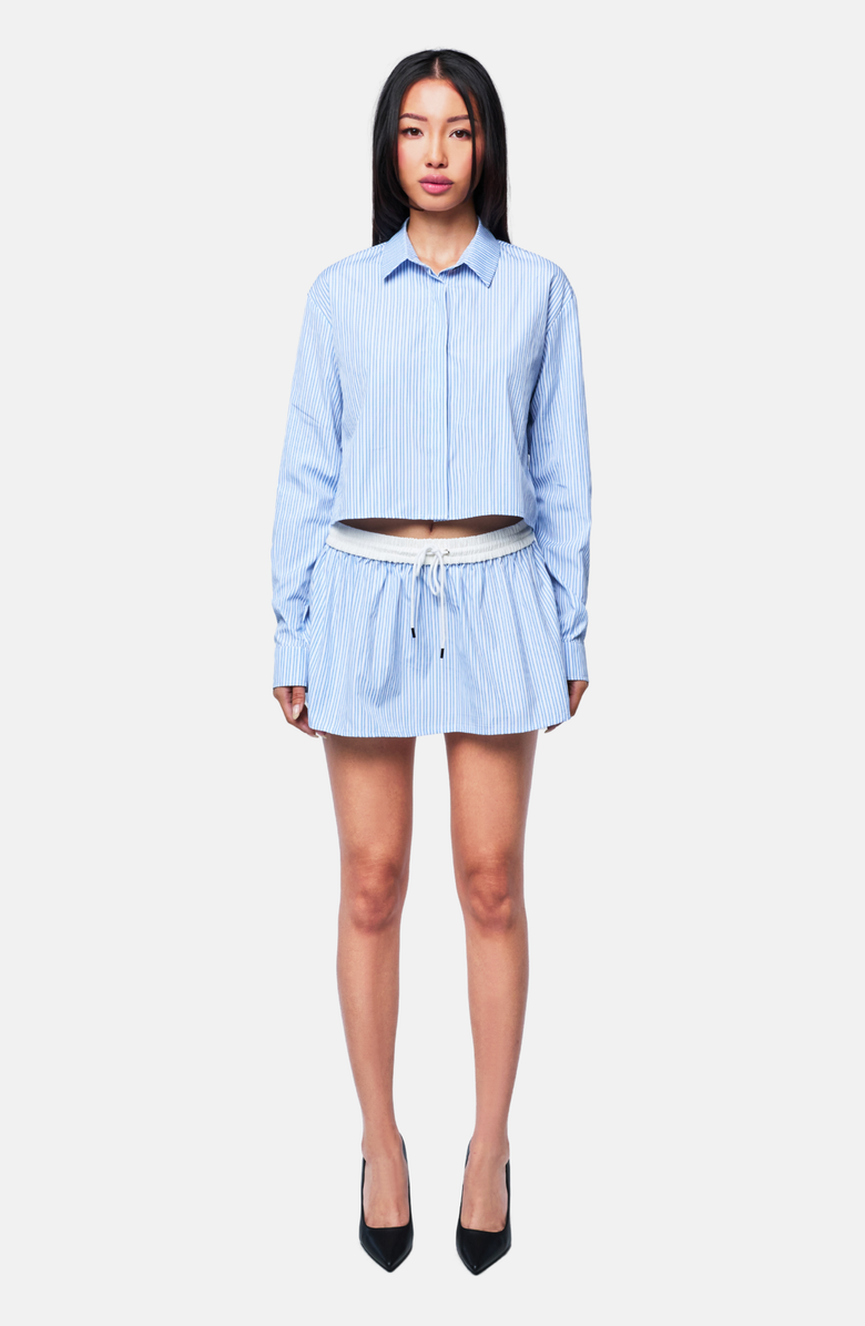 OW Collection Ella Mini Skirt, Alternate, color, Light Blue Stripe
