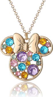 Disney Fashion Multi-Color Stone Minnie Mouse Necklace