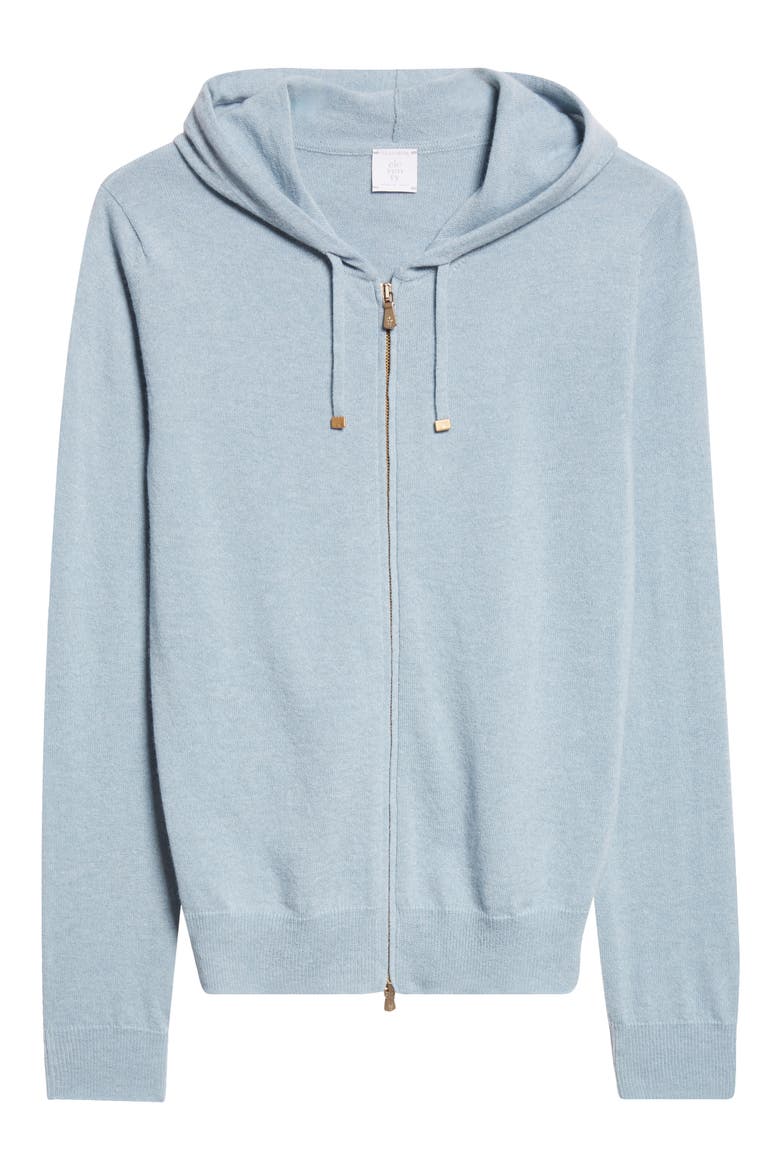 Cashmere Zip Hoodie, Alternate, color, 175 AQUA