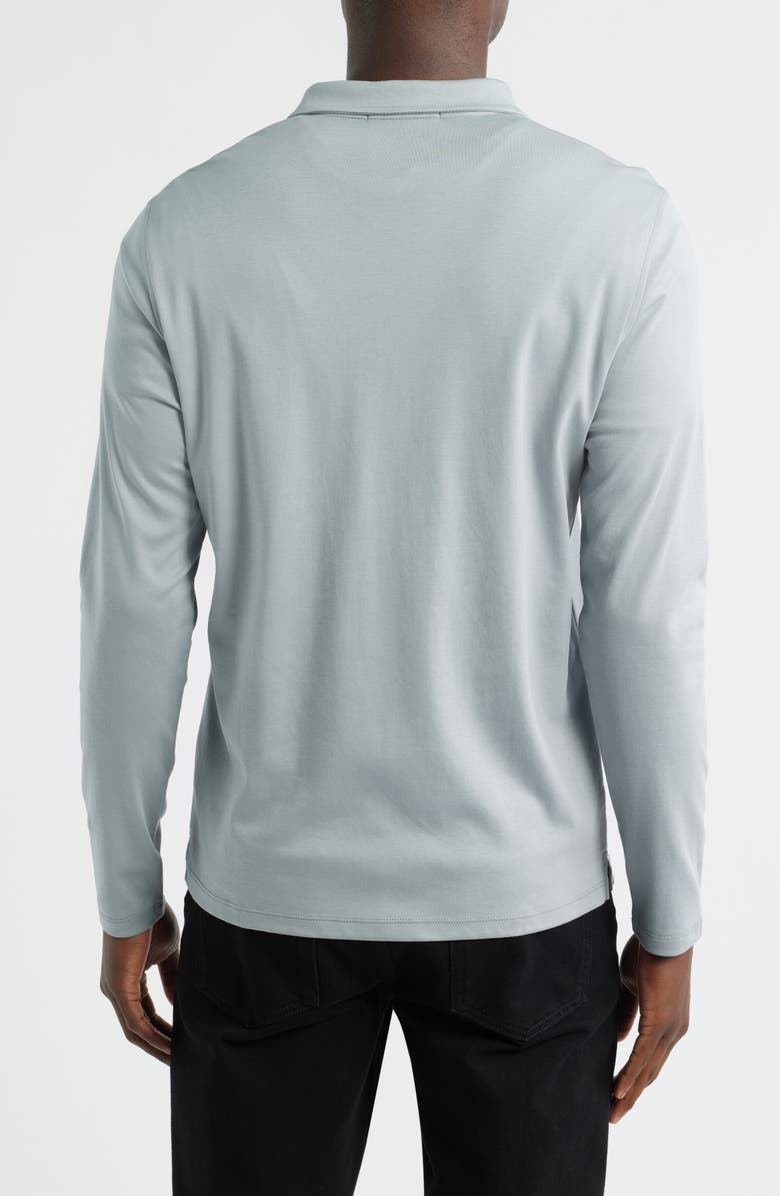 Robert Barakett Georgia Long Sleeve Zip Polo, Alternate, color, Monument Grey