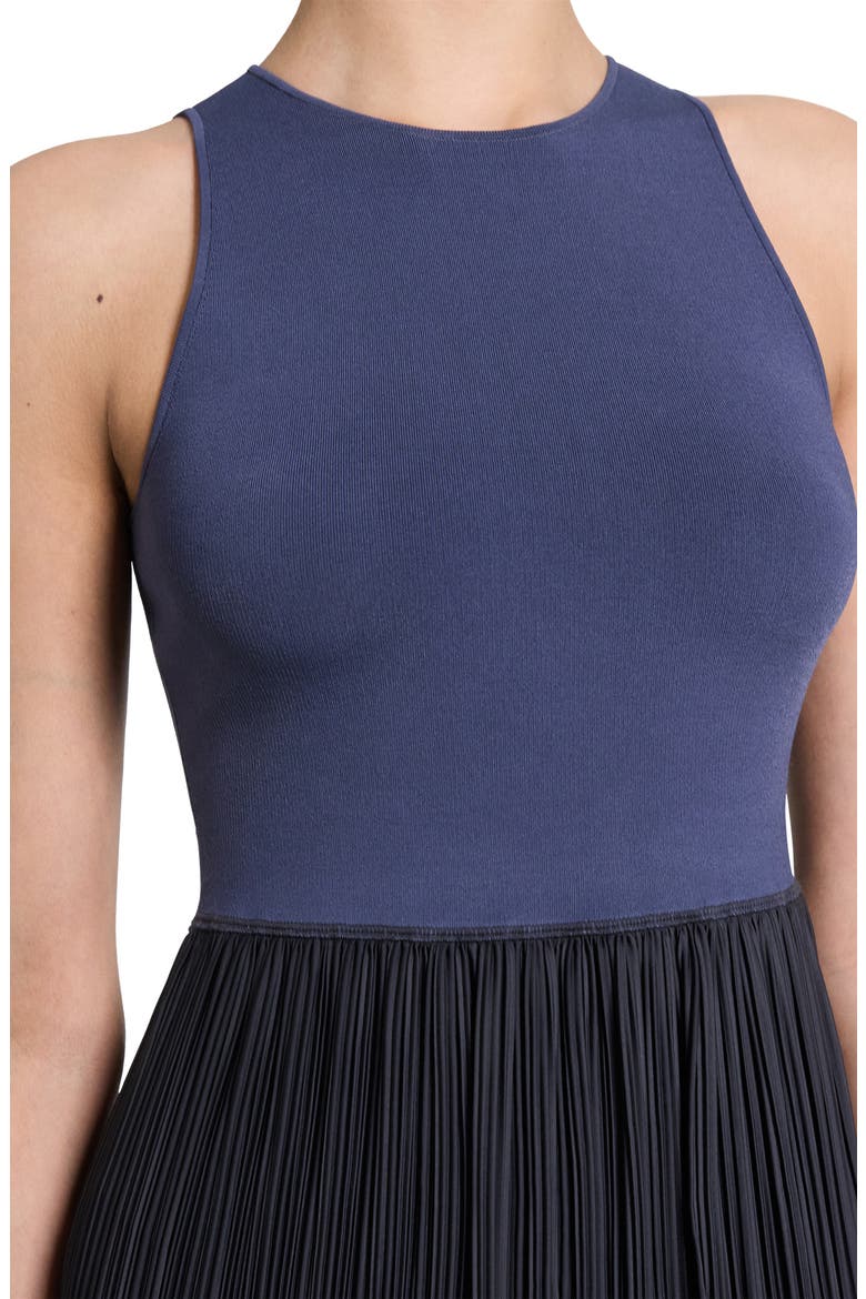 Plisse Satin Tank Dress, Alternate, color, CARBON GREY