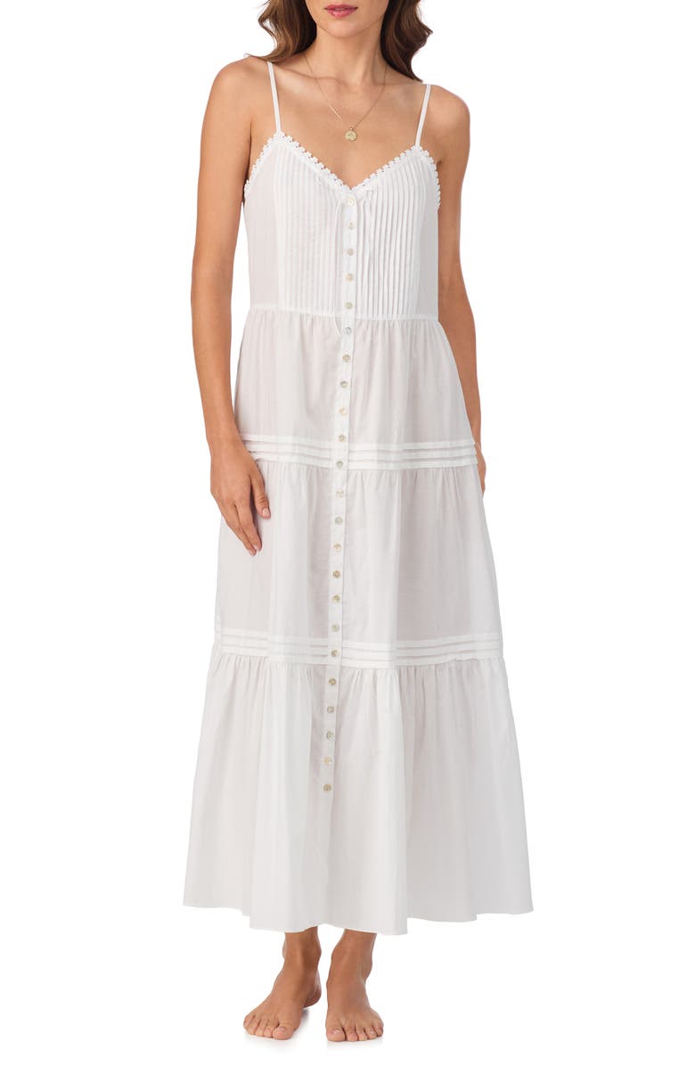 Eileen West Sleeveless Cotton Ballet Nightgown, Main, color, White