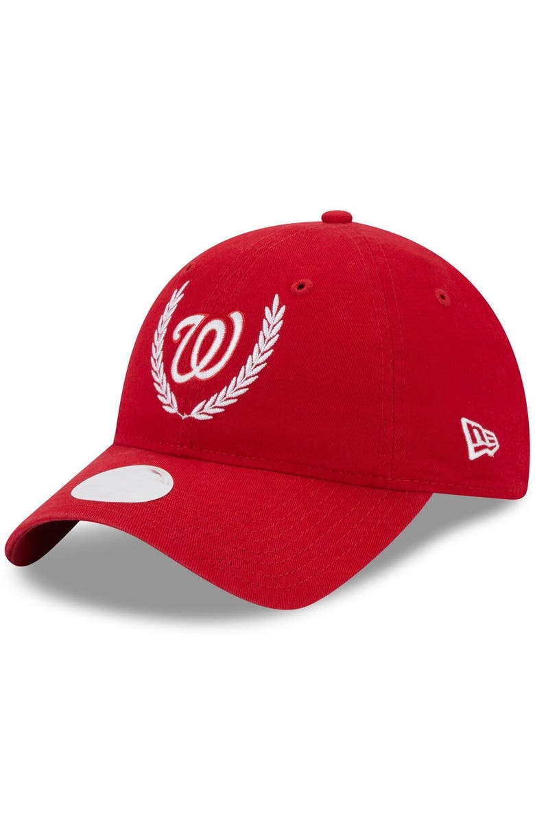 New Era Women's New Era Red Washington Nationals Leaves 9TWENTY Adjustable Hat, Main, color, Red