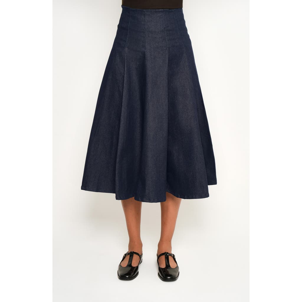 The Lulo Project Echo A-line Denim Skirt In Blue