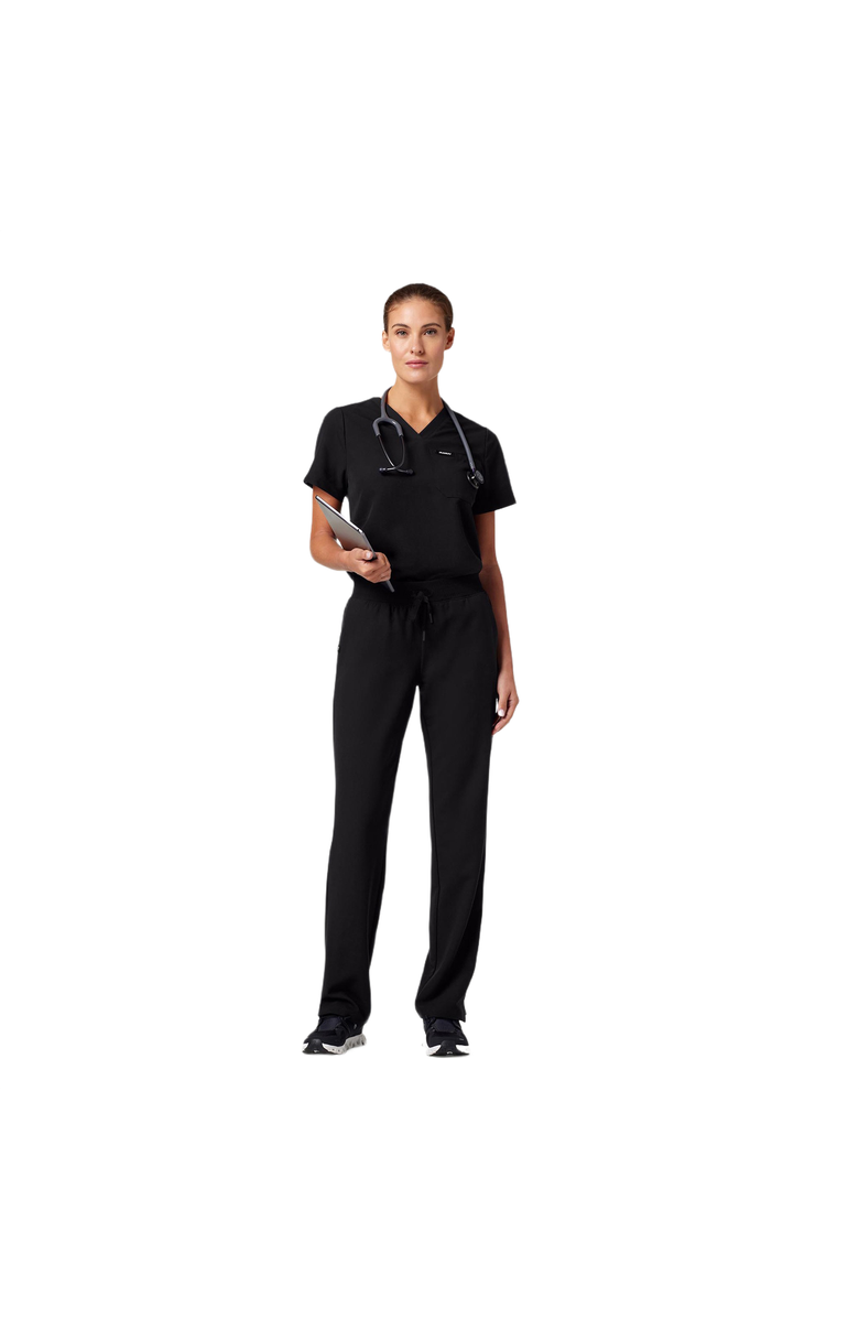 JAANUU Rhena Women's 1-Pocket Classic V-Neck Scrub Top, Alternate, color, Black