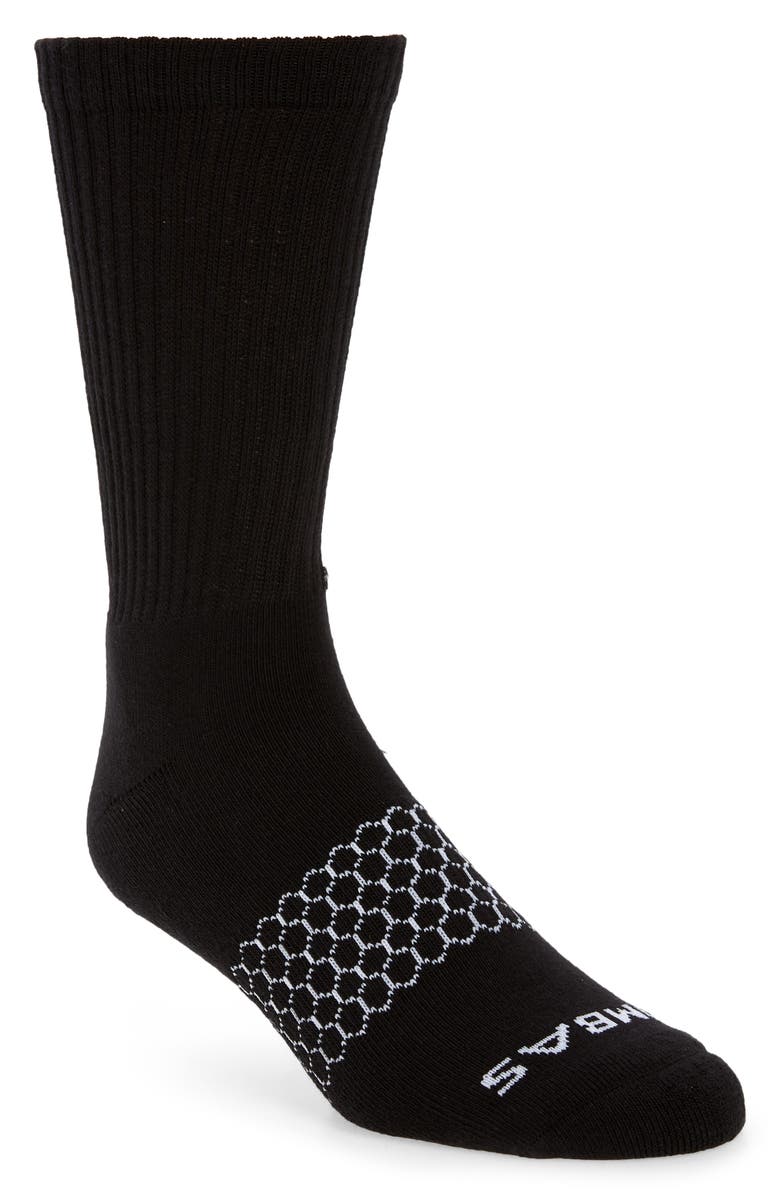 Bombas Solid Calf Socks, Main, color, Black