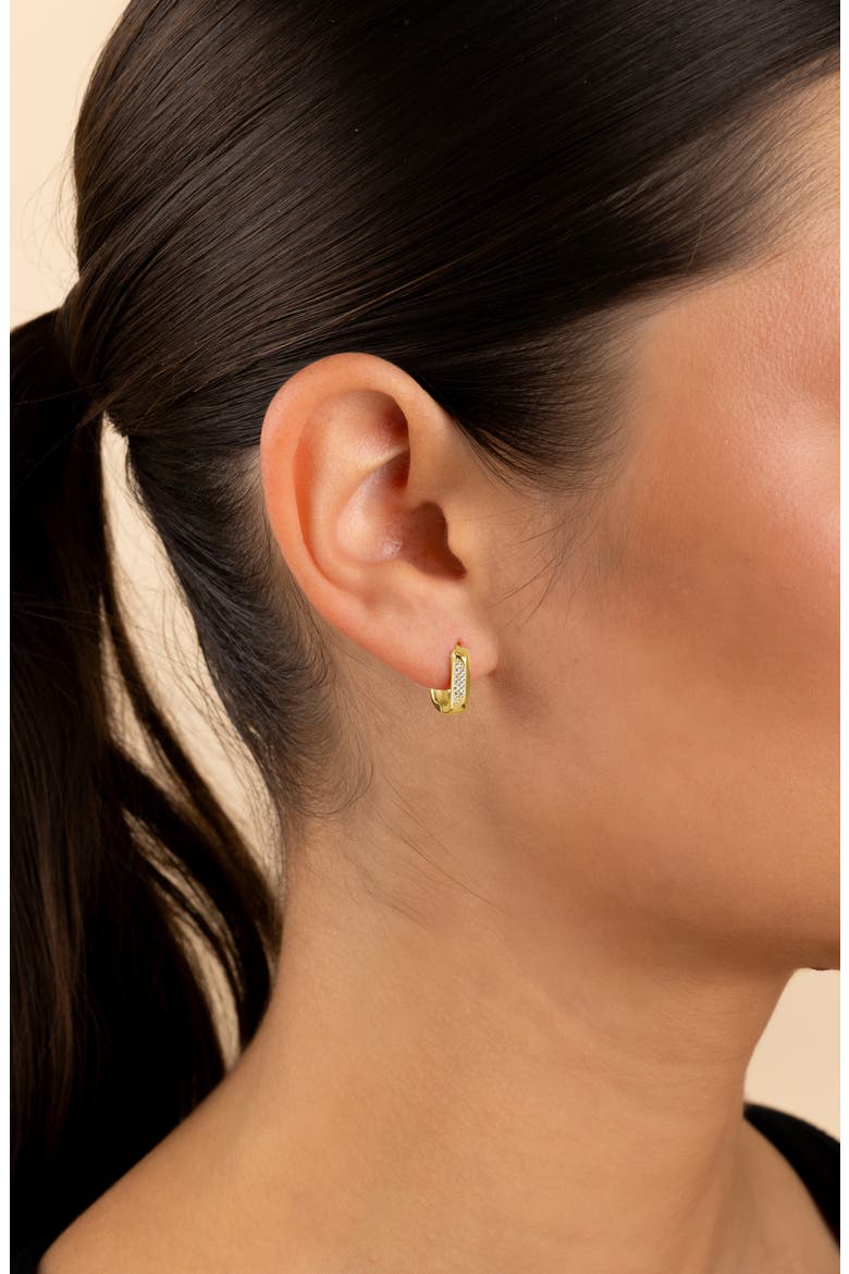 Aubriella Cubic Zirconia Hoop Earrings, Alternate, color, GOLD