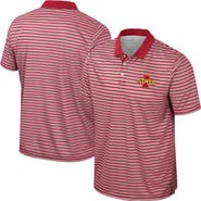 COLOSSEUM Men's Colosseum Cardinal Iowa State Cyclones Striped Polo