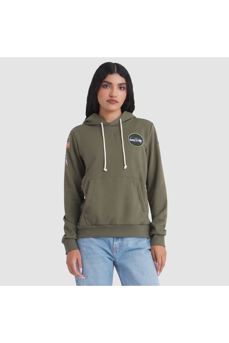 Women's Nike Olive Seattle Seahawks 2025 Salute to Service Sideline Standard Issue Dri-FIT Hoodie, Alternate, color, Olive