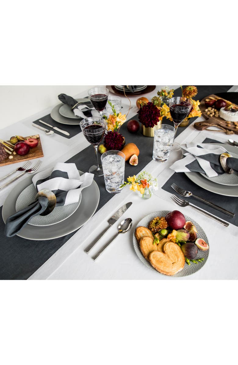 Solino Home Linen Table Runner for Dining Table, Holiday and Everyday Table Decor - Festive Edge, Alternate, color, 