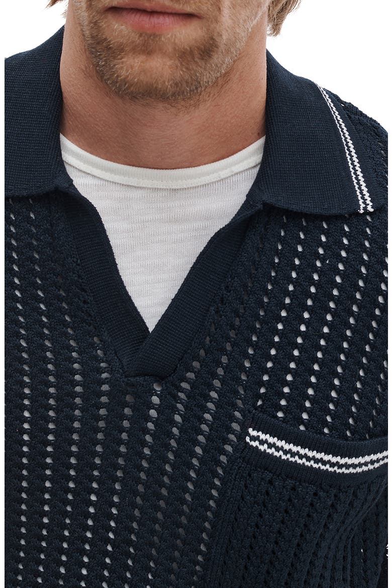 Open Stitch Johnny Collar Polo, Alternate, color, SAL