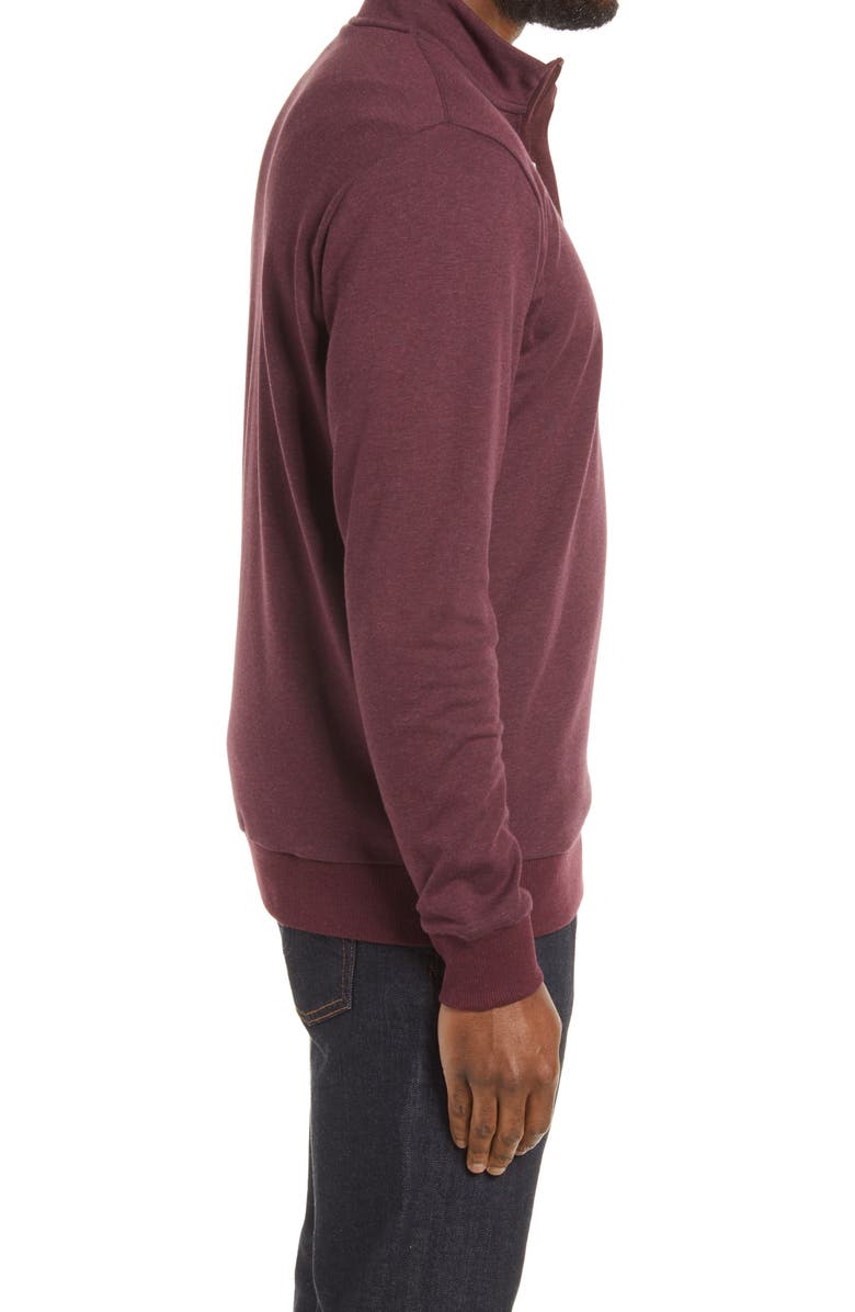 TravisMathew Cloud 2.0 Quarter Zip Pullover, Alternate, color, Heather Dark Red