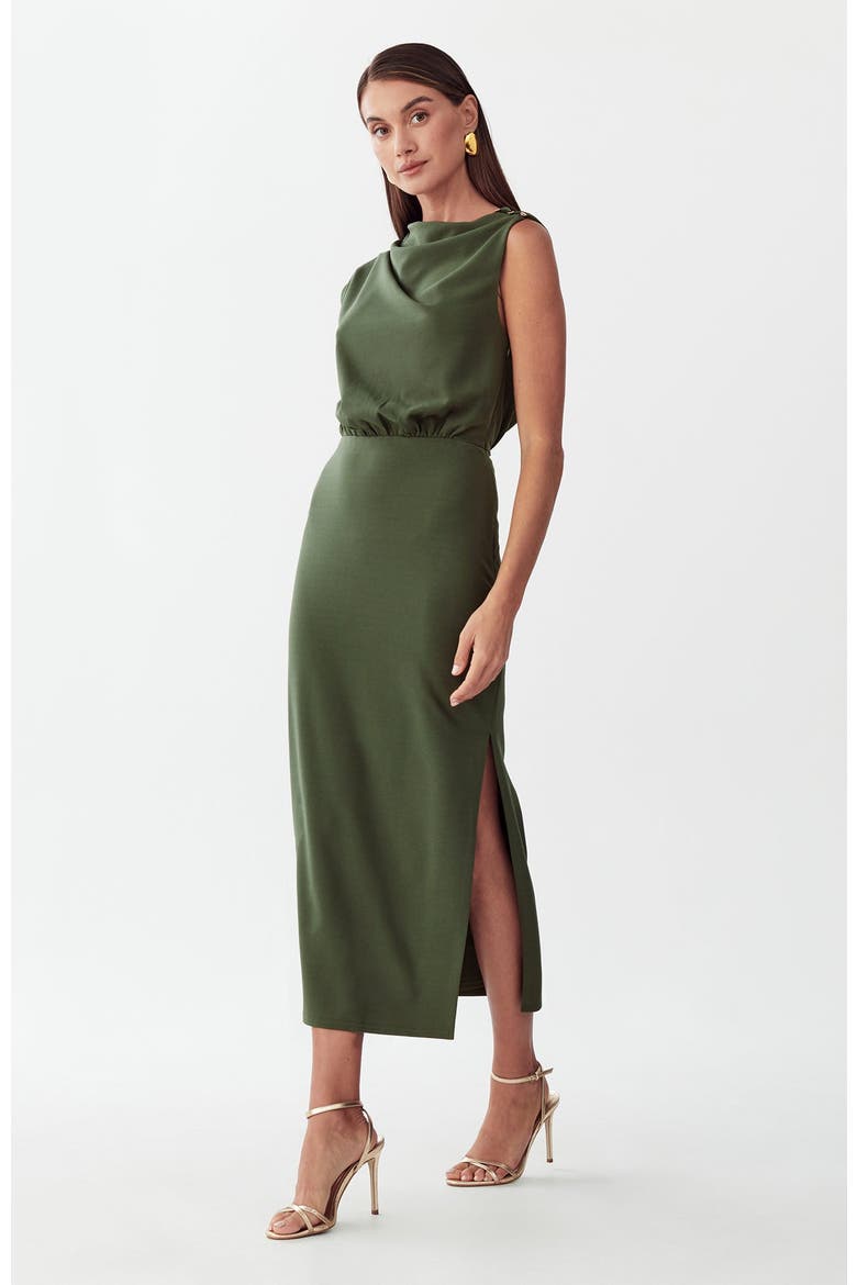 Lily Midi Dress, Alternate, color, Olive