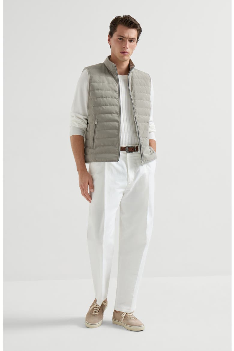 Nylon down vest, Alternate, color, Khaki