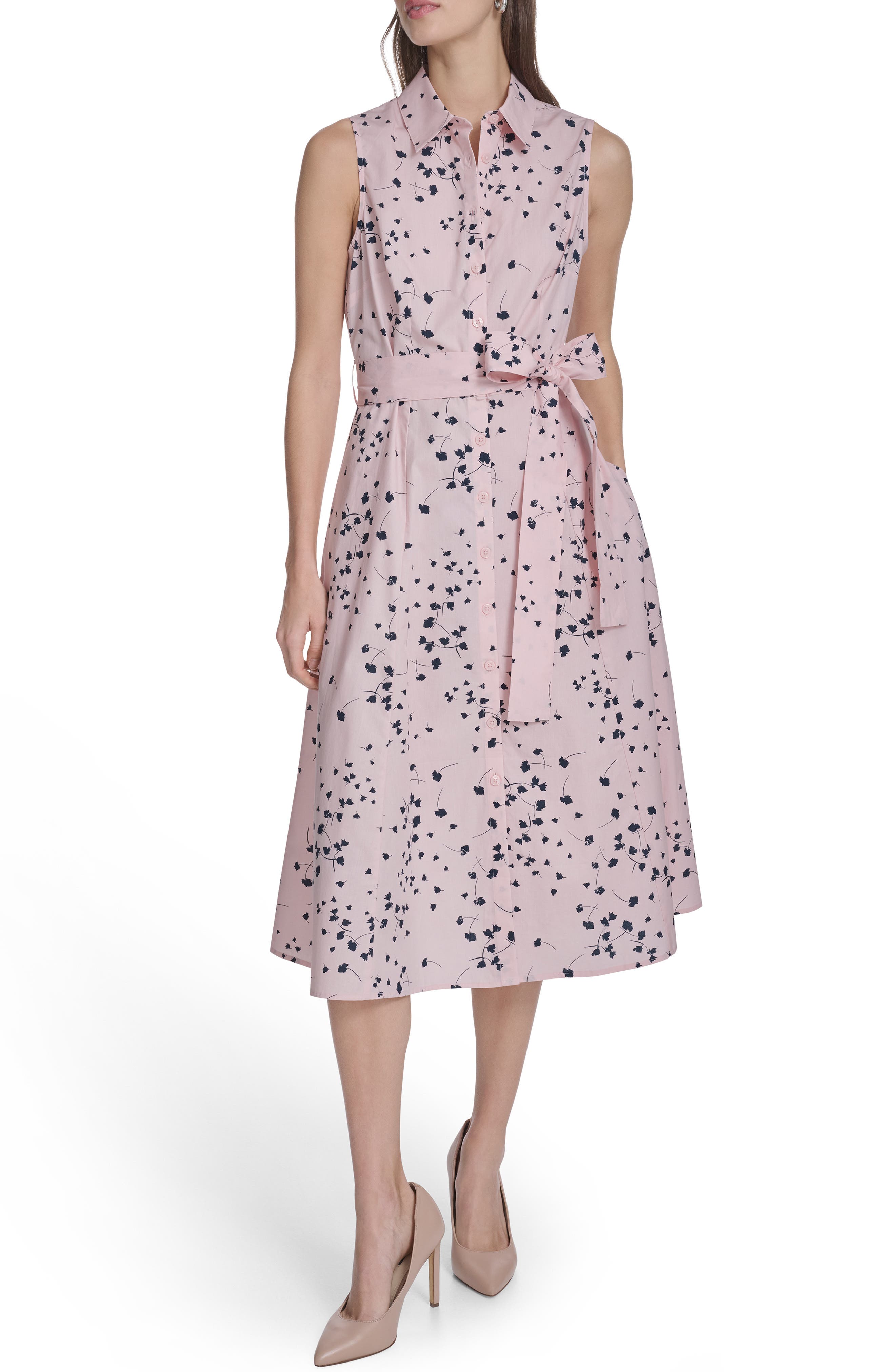 Calvin Klein Sleeveless Cotton Shirtdress