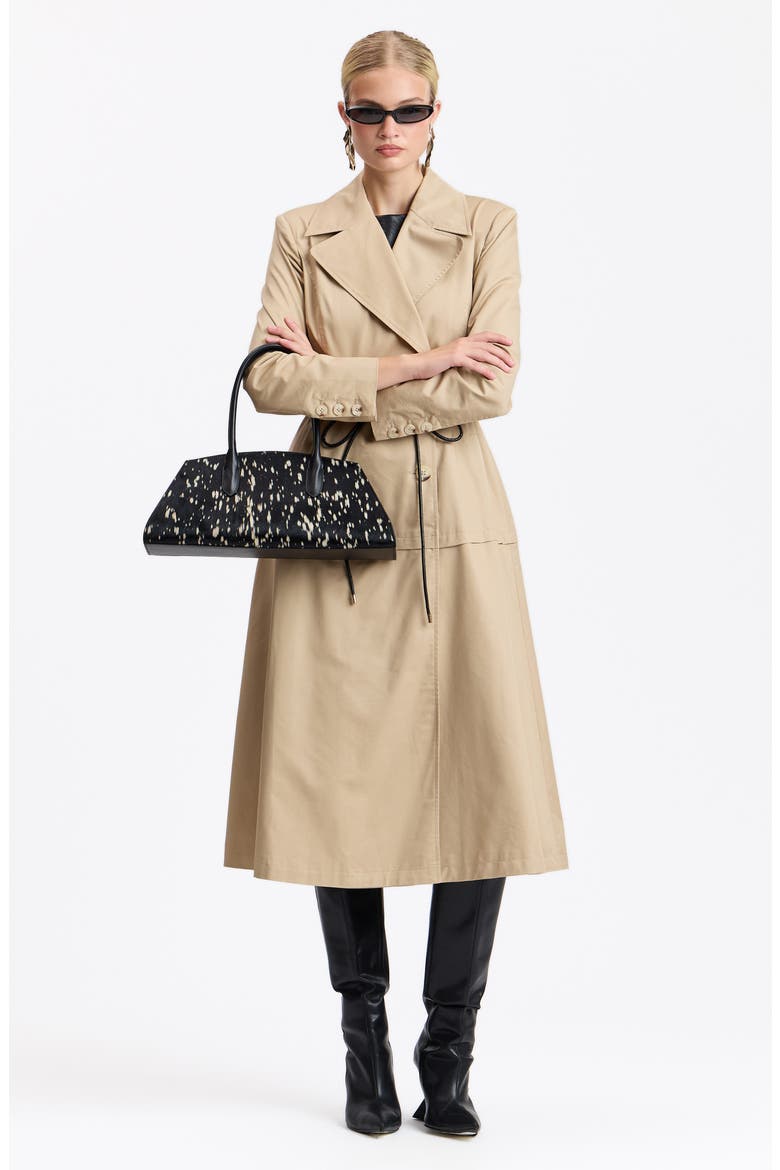 Hourglass Maxi Trench Coat, Alternate, color, BIRCH
