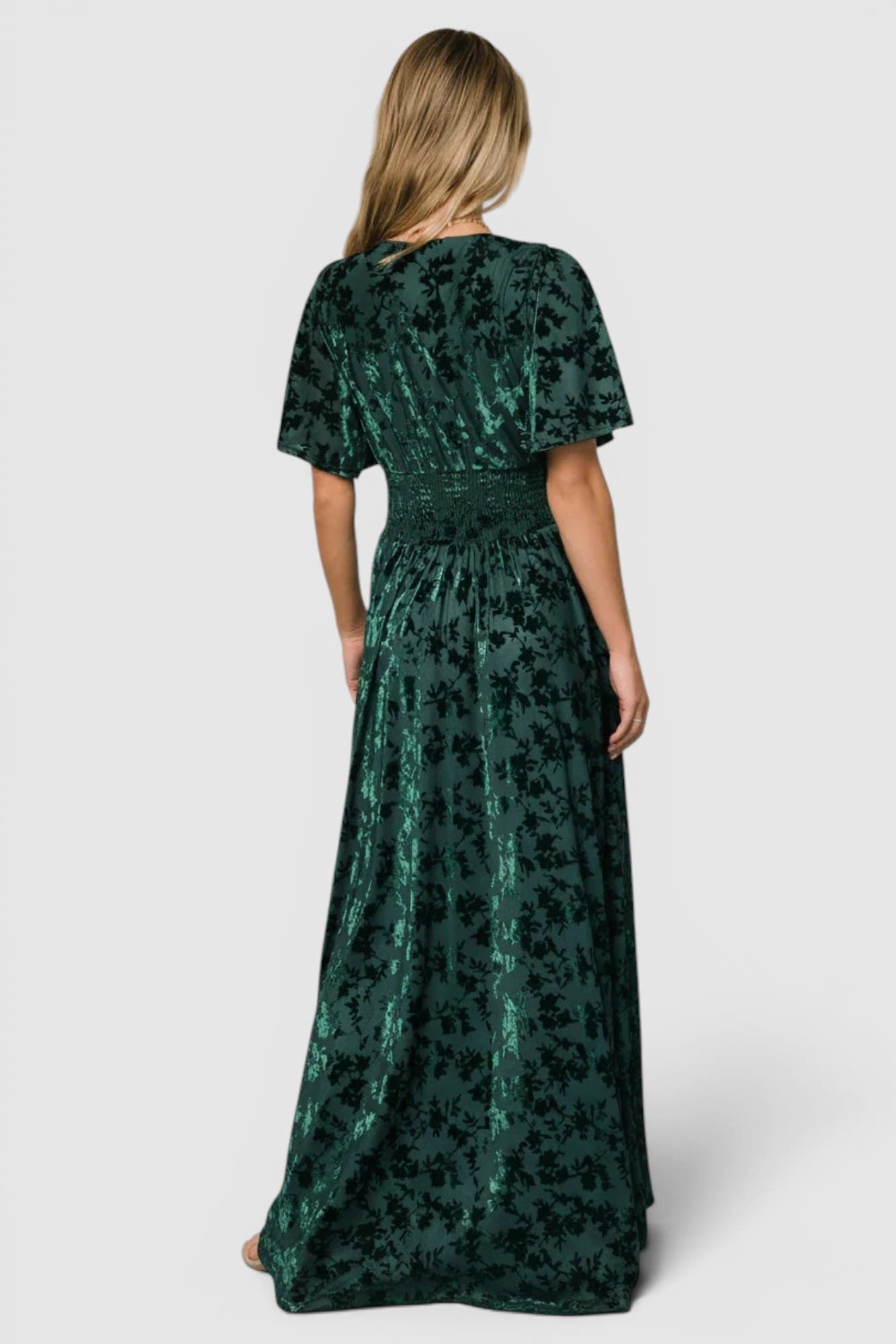 veronica velvet maxi dress Baltic Born Womens Veronica Velvet Maxi Dress | Green