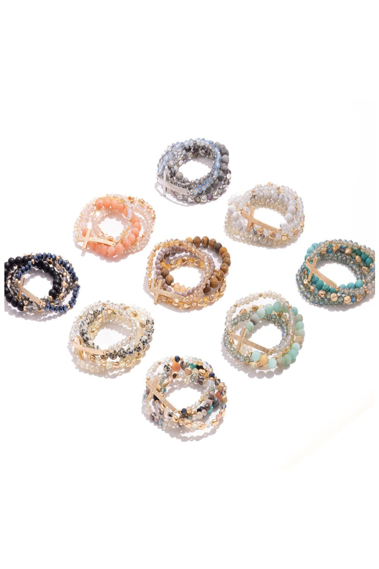Healing Cross 4 Stack Bracelets, Alternate, color, Jet