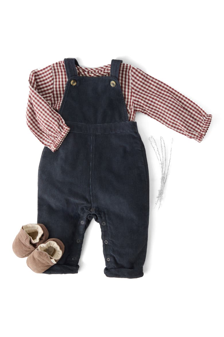 Organic Cotton Corduroy Overalls, Alternate, color, INK BLUE