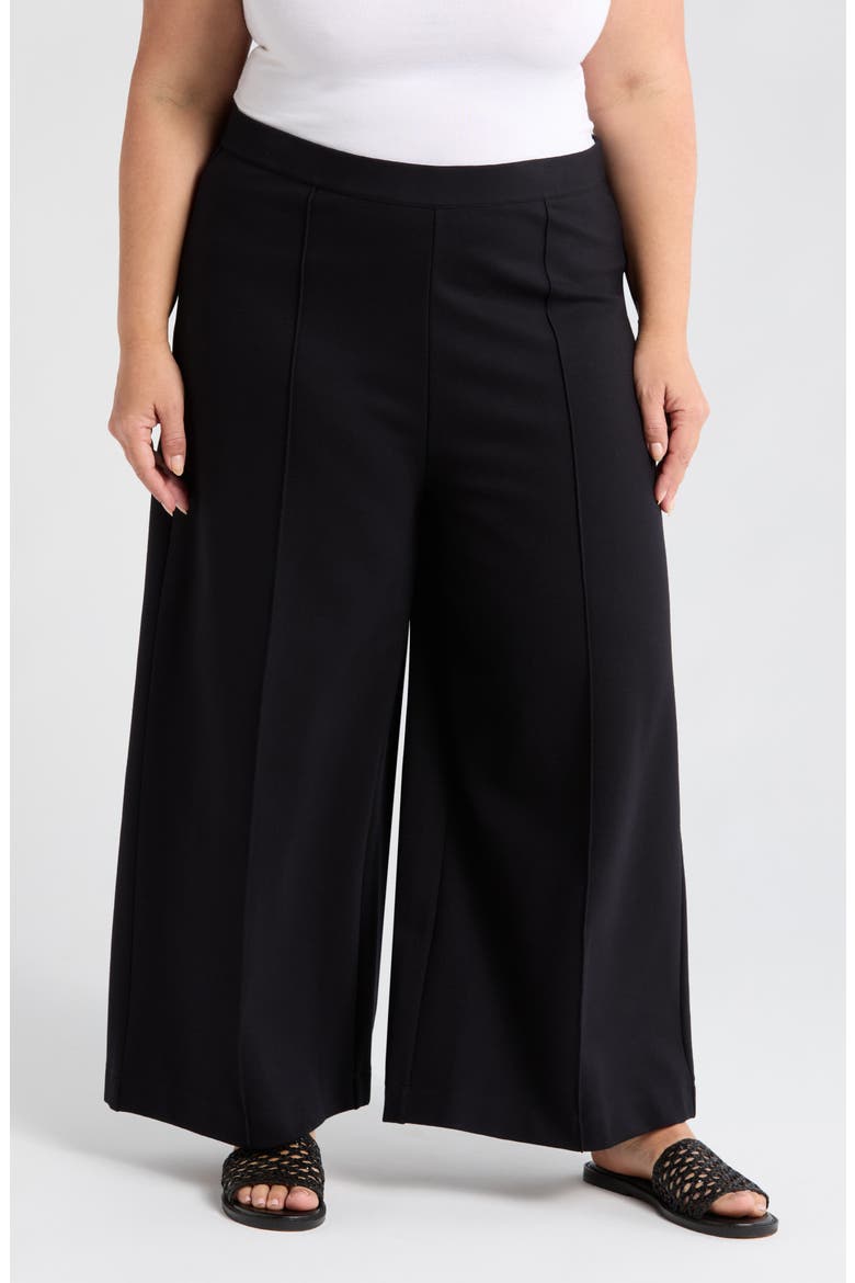 Wide Leg Crop Pants, Main, color, BLACK