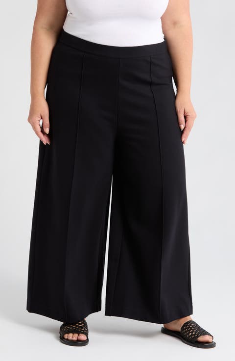Wide Leg Crop Pants (Plus)
