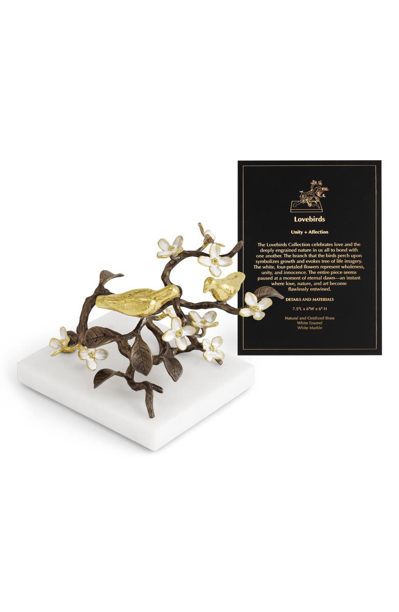 Michael Aram Lovebirds Decorative Object, Alternate, color, Brass/ Gold/ White
