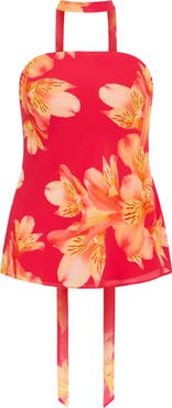 City Chic Soiree Floral Print Strapless Top & Scarf