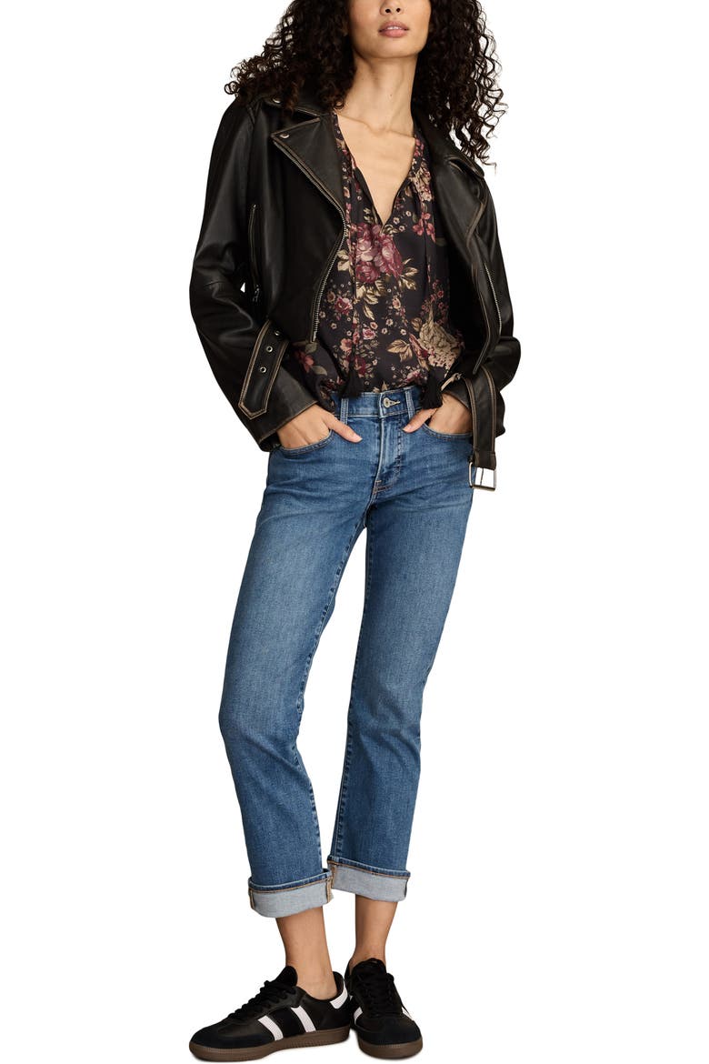 Sweet Mid Rise Crop Straight Leg Jeans, Alternate, color, BRIGHTER DAYS WASH