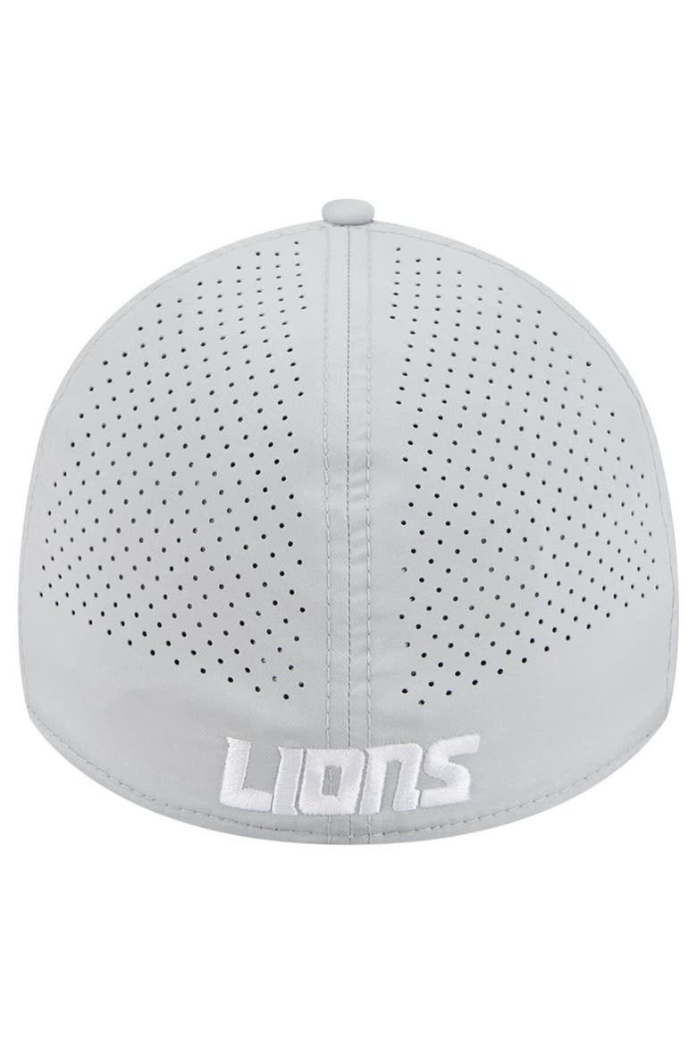 Men's New Era Blue Detroit Lions Perforated 39THIRTY Flex Hat, Alternate, color, Gray